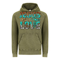 Vintage Olive jesus is love Vintage Hoodie - texasbilliewilder