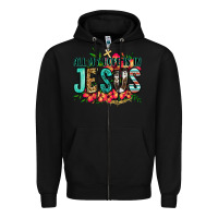 Black all my hope is in jesus Zipper Hoodie - Jasminsmagicworld