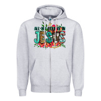 Heather Grey all my hope is in jesus Zipper Hoodie - Jasminsmagicworld