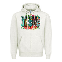 Oatmeal Heather all my hope is in jesus Zipper Hoodie - Jasminsmagicworld