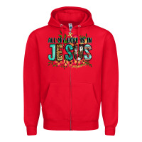 Red all my hope is in jesus Zipper Hoodie - Jasminsmagicworld