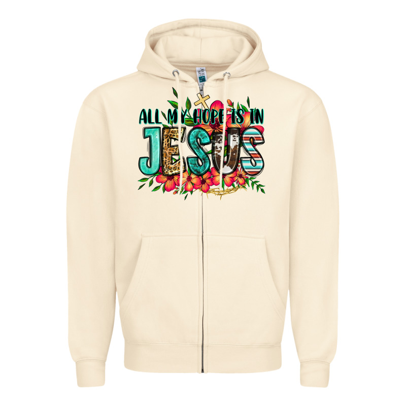All My Hope Is In Jesus Zipper Hoodie by Jasminsmagicworld | Teevron