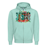 Seafoam all my hope is in jesus Zipper Hoodie - Jasminsmagicworld