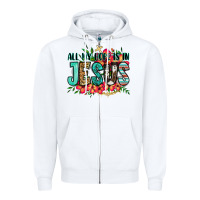 White all my hope is in jesus Zipper Hoodie - Jasminsmagicworld