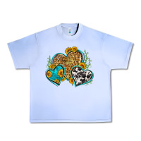 Grape Ice leopard cowhide hearts Urban Heavy Tee - Zillion Design Studio