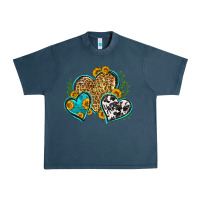 Midnight Navy leopard cowhide hearts Urban Heavy Tee - Zillion Design Studio
