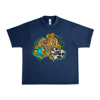 Navy leopard cowhide hearts Urban Heavy Tee - Zillion Design Studio