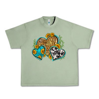 Oil Green leopard cowhide hearts Urban Heavy Tee - Zillion Design Studio