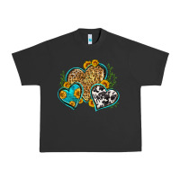 Pigment Black leopard cowhide hearts Urban Heavy Tee - Zillion Design Studio