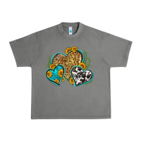 Leopard Cowhide Hearts Urban Heavy Tee | Teevron