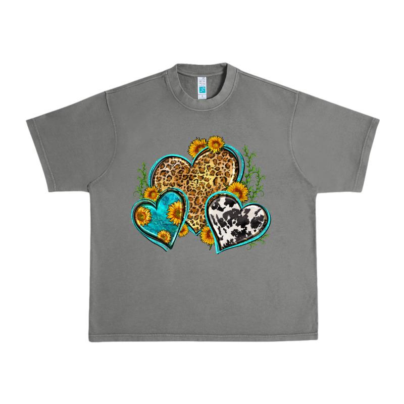 Leopard Cowhide Hearts Urban Heavy Tee by Zillion Design Studio | Teevron