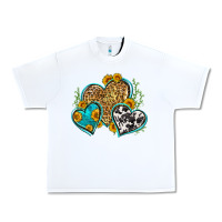 White leopard cowhide hearts Urban Heavy Tee - Zillion Design Studio