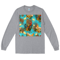 Heather Grey poultry animals seamless pattern Long Sleeve Tee - HRA Design Shop