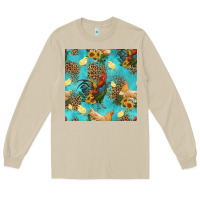 Mushroom poultry animals seamless pattern Long Sleeve Tee - HRA Design Shop