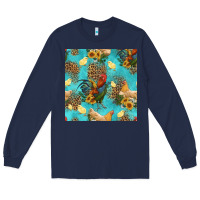 Navy poultry animals seamless pattern Long Sleeve Tee - HRA Design Shop