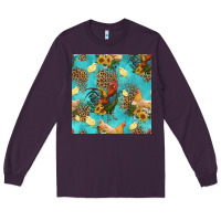 Plum poultry animals seamless pattern Long Sleeve Tee - HRA Design Shop