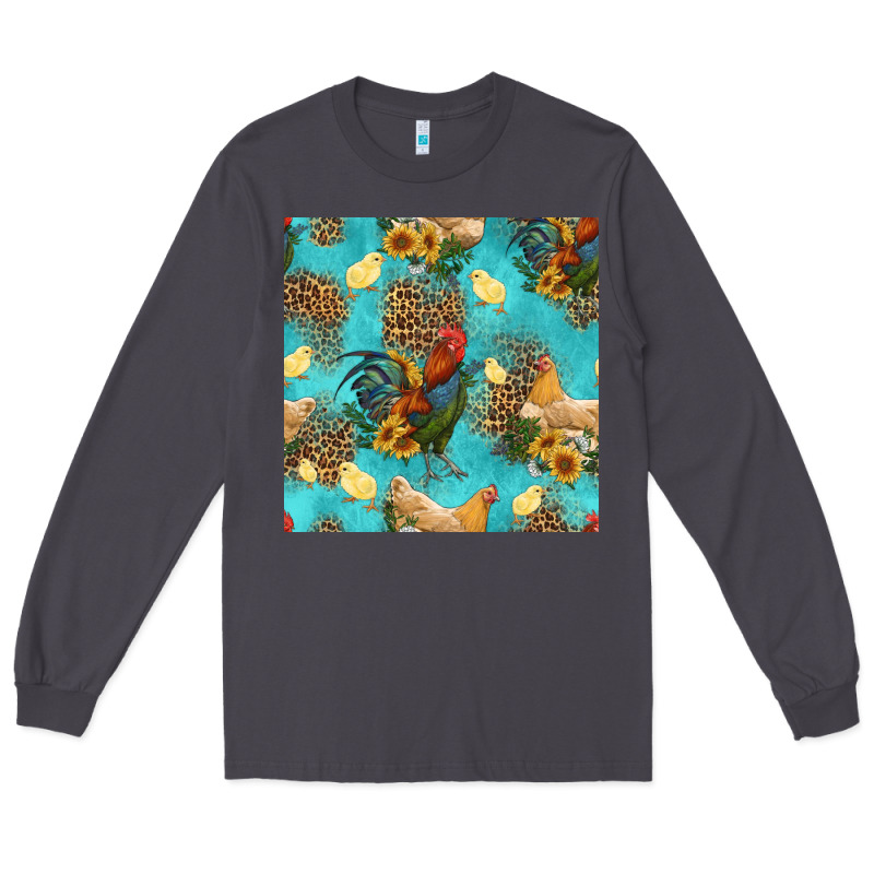 Poultry Animals Seamless Pattern Long Sleeve Tee by HRA Design Shop | Teevron