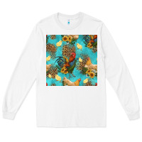 White poultry animals seamless pattern Long Sleeve Tee - HRA Design Shop