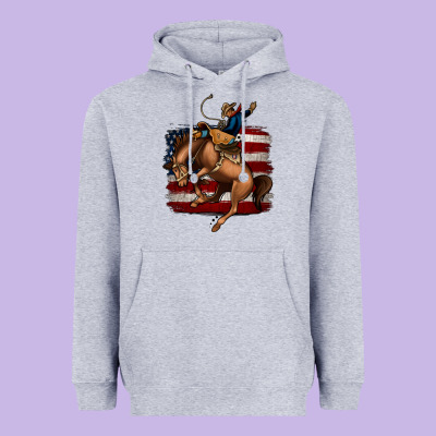 Bucking Bronco Heavyweight Hoodie Designed By Jasminsmagicworld