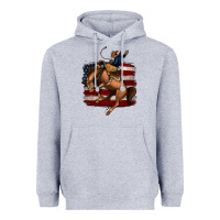 Heather Grey bucking bronco Heavyweight Hoodie - Jasminsmagicworld