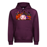 Mauve Wine Halloween Baby Pig Urban Hoodie - RanaPortraitStore