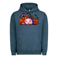 Pigment Midnight Navy Halloween Baby Pig Urban Hoodie - RanaPortraitStore