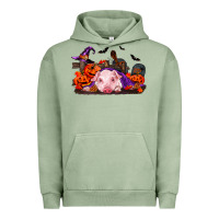 Pigment Oil Green Halloween Baby Pig Urban Hoodie - RanaPortraitStore