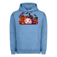 Pigment Pebble Blue Halloween Baby Pig Urban Hoodie - RanaPortraitStore