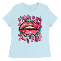 Baby Blue in october we wear pink  lips Ladies Tee - AdoDesignShop