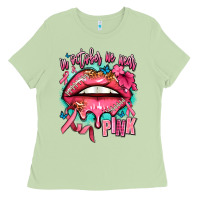 Matcha in october we wear pink  lips Ladies Tee - AdoDesignShop