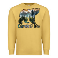 Antique Gold camping bear Premium Sweatshirt - MaliasSmallBusiness