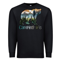 Black camping bear Premium Sweatshirt - MaliasSmallBusiness