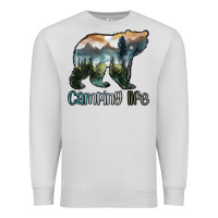 Dove Grey camping bear Premium Sweatshirt - MaliasSmallBusiness