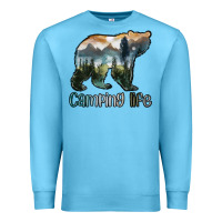 Ocean Blue camping bear Premium Sweatshirt - MaliasSmallBusiness