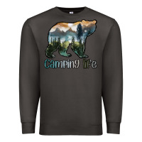 Smoke camping bear Premium Sweatshirt - MaliasSmallBusiness