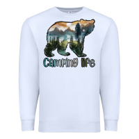 White camping bear Premium Sweatshirt - MaliasSmallBusiness