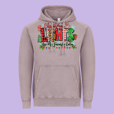 Christmas Lights Are My Favorite Color Vintage Hoodie Designed By Zillion Design Studio