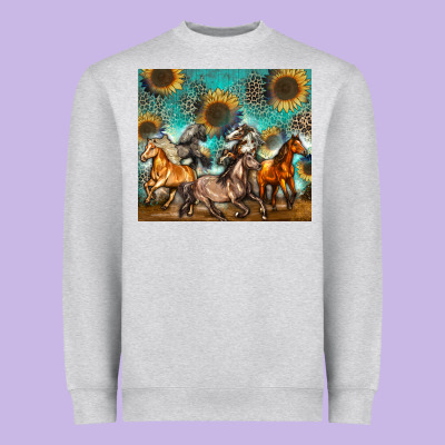 Western Horses Heavyweight Sweatshirt Designed By Zillion Design Studio