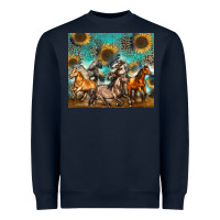Navy western horses Heavyweight Sweatshirt - Zillion Design Studio