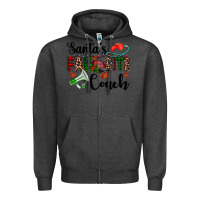 Charcoal Heather santa's favorite coach Zipper Hoodie - AdoDesignShop