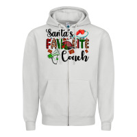 Dove Grey santa's favorite coach Zipper Hoodie - AdoDesignShop