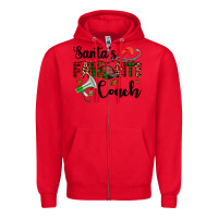 Red santa's favorite coach Zipper Hoodie - AdoDesignShop