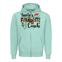 Seafoam santa's favorite coach Zipper Hoodie - AdoDesignShop
