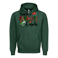 Sports Green santa's favorite coach Zipper Hoodie - AdoDesignShop