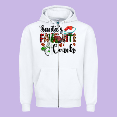 Santa's Favorite Coach Zipper Hoodie Designed By Adodesignshop