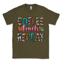 Army Green coffee teach repeat Classic Tee - HRA Design Shop