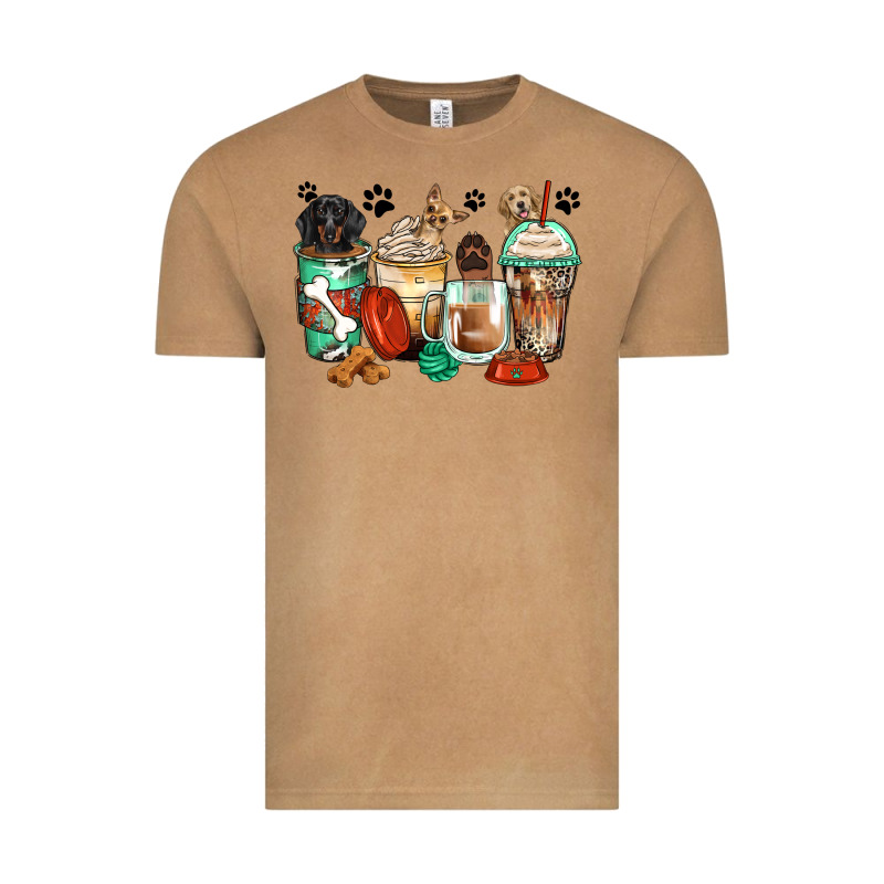 Dog Coffee Cups Vintage Tee by Zillion Design Studio | Teevron