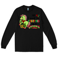 Black All I Want For Christmas Is A Unicorn Long Sleeve Tee - FaDigitalArtStudio