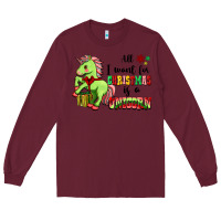 Burgundy All I Want For Christmas Is A Unicorn Long Sleeve Tee - FaDigitalArtStudio