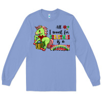 Colony Blue All I Want For Christmas Is A Unicorn Long Sleeve Tee - FaDigitalArtStudio